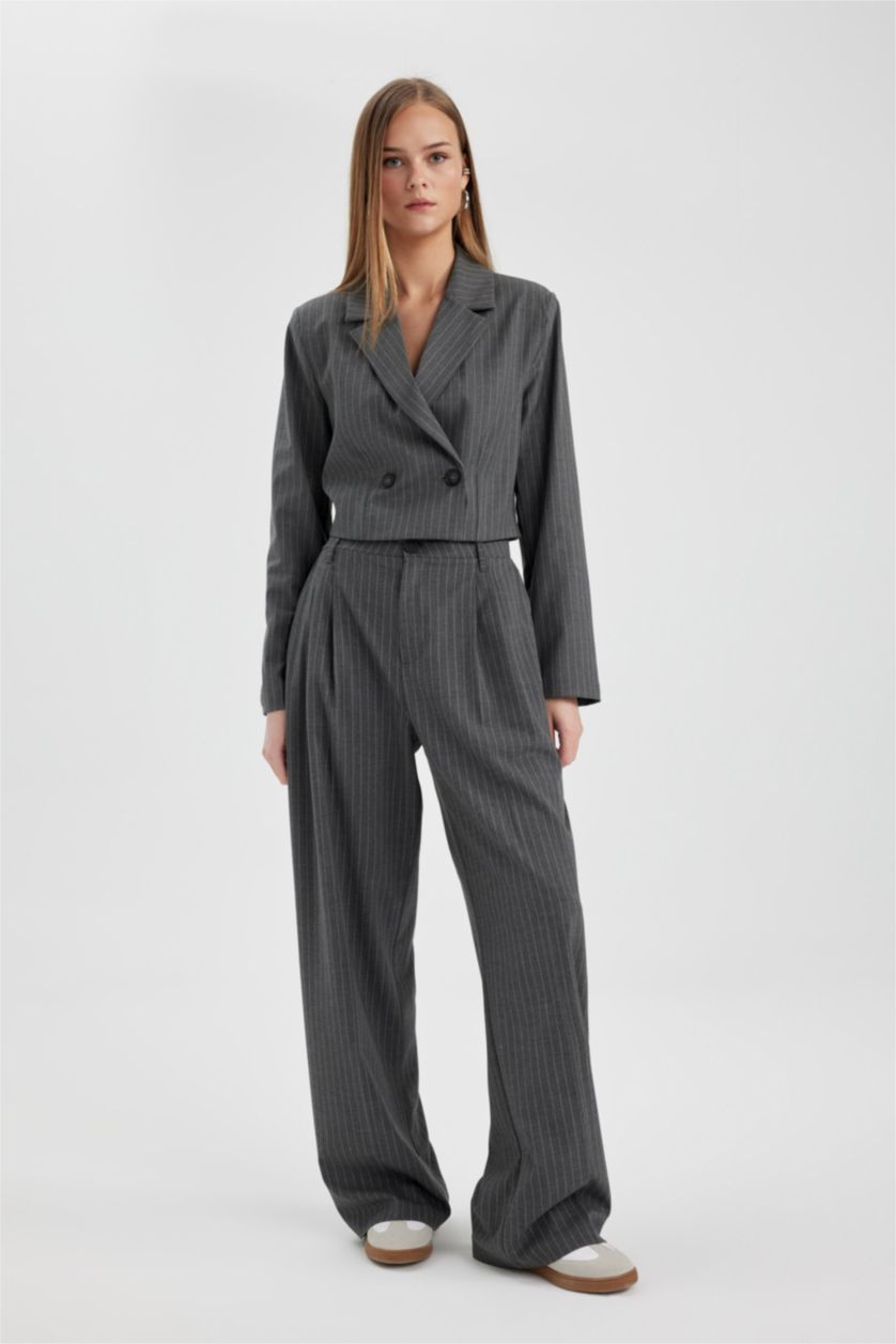 WOMAN Dark Anthracite Crop Blazer