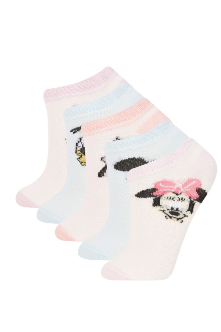 GIRLS & TEENS Karma Girl Mickey & Minnie Licensed 5 Piece Short Socks