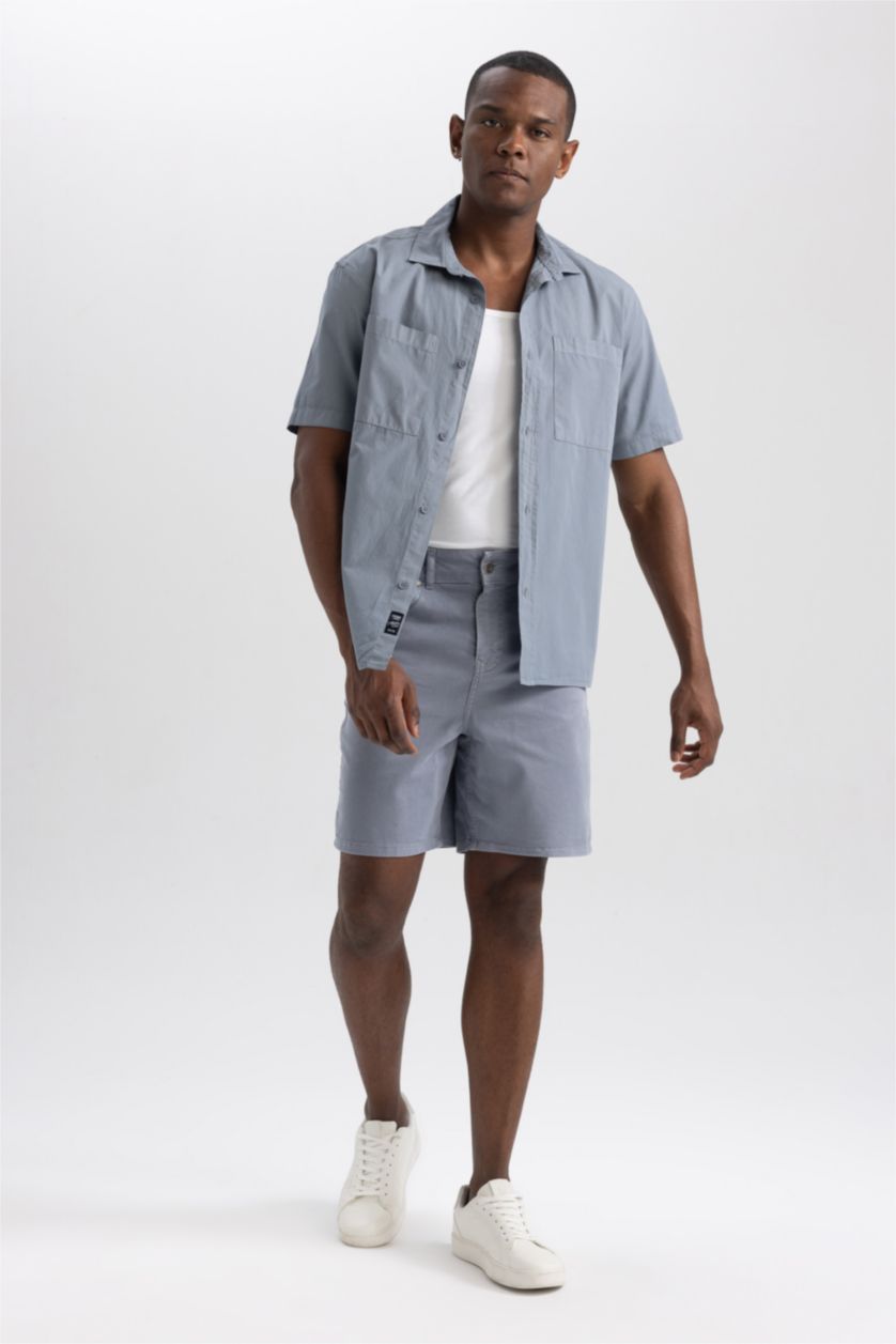 Man Light Grey Loose Fit Gabardine