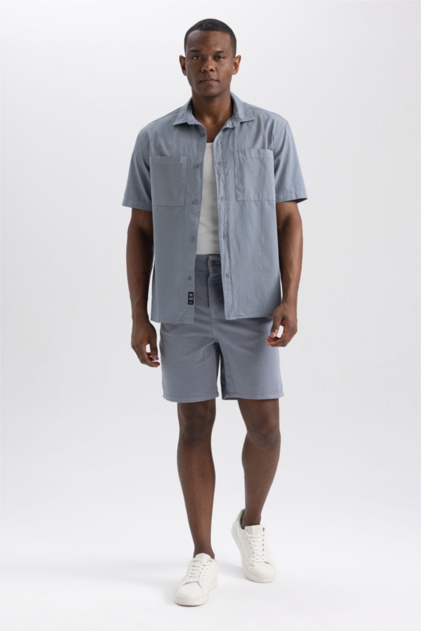 Man Light Grey Loose Fit Gabardine