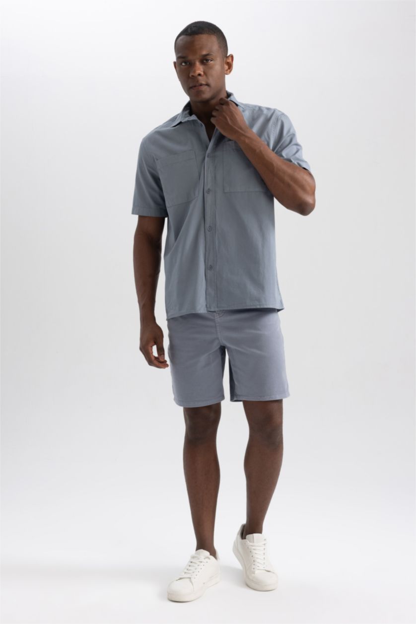 Man Light Grey Loose Fit Gabardine
