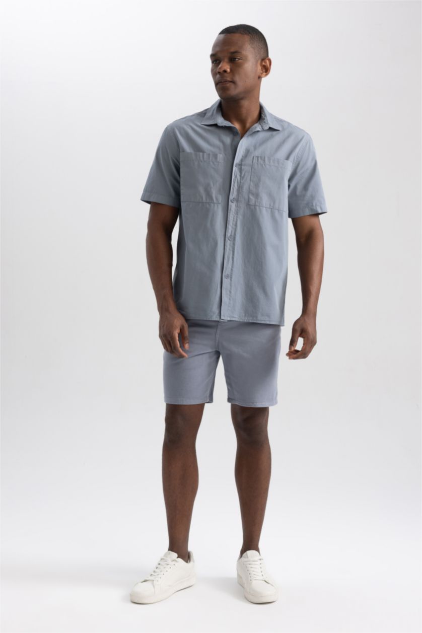 Man Light Grey Loose Fit Gabardine