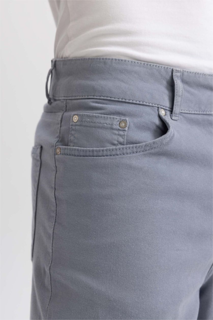 Man Light Grey Loose Fit Gabardine