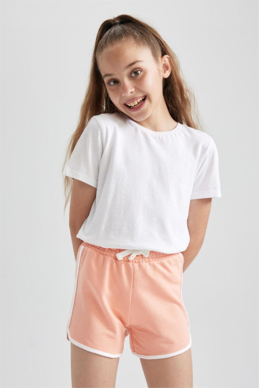 Girls & Teens Salmon Girl Regular Fit Sweatshirt Fabric Shorts