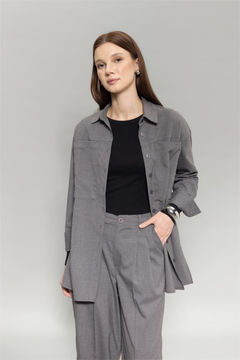 WOMAN Anthracite Relax Fit Long Sleeve Tunic