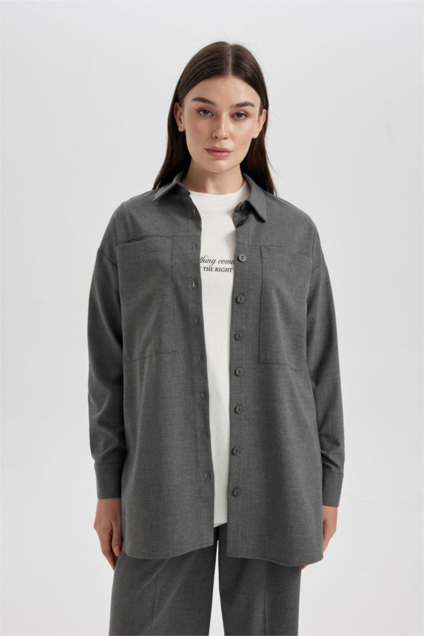 WOMAN Anthracite Relax Fit Long Sleeve Tunic
