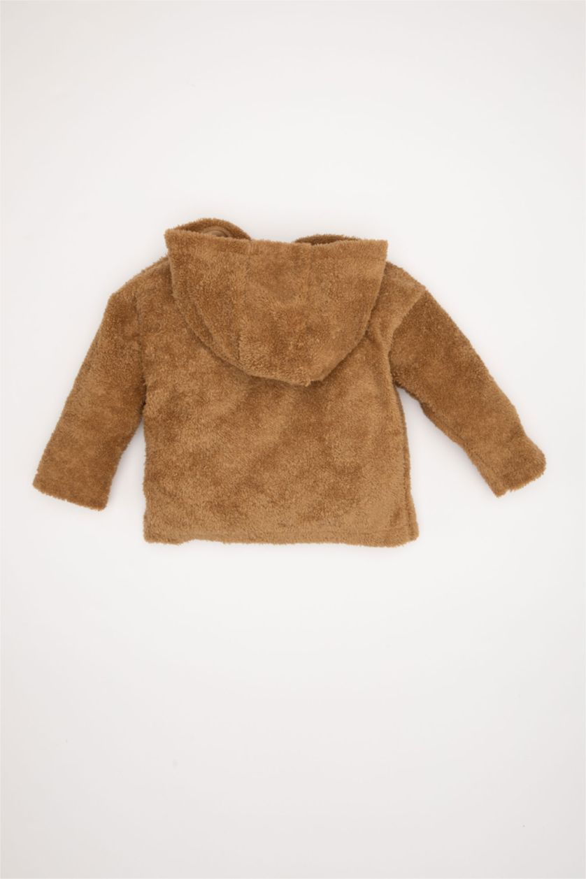 BÉBÉ GARÇON Marron Cardigan à Capuche Coupe Régulière Col Rond Pour Bébé Garçon