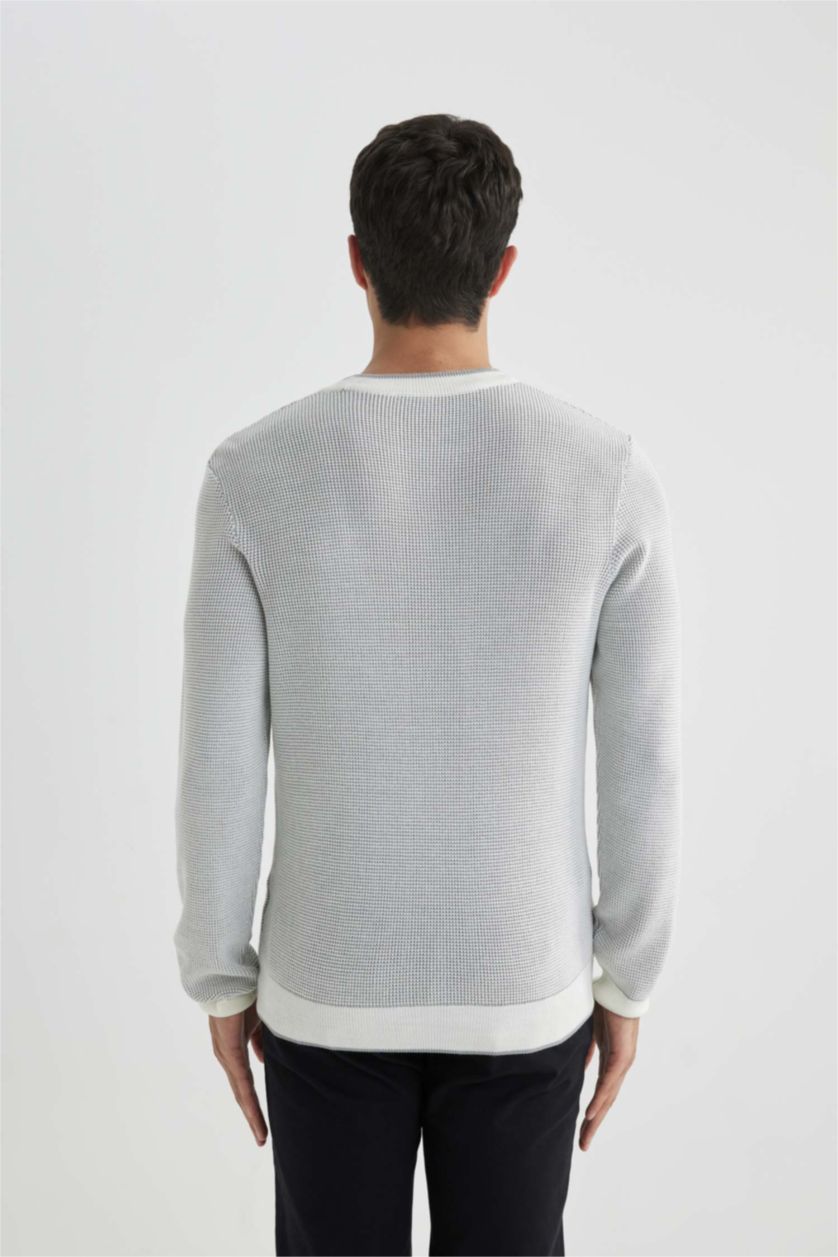 MAN Ecru Standard Fit Crew Neck Knitted Pullover