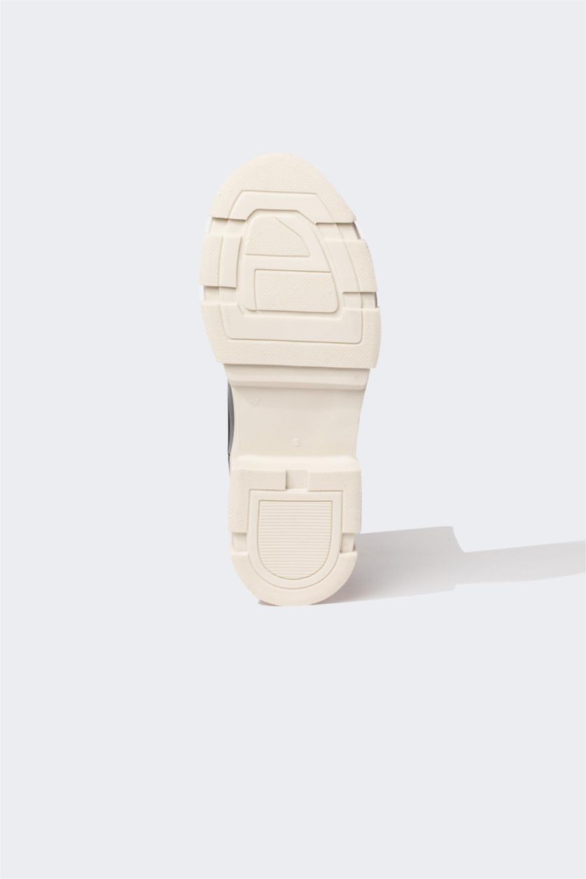 FEMME Noir Bottes d'Hiver En Cuir Synthétique à Semelle épaisse Pour Femme