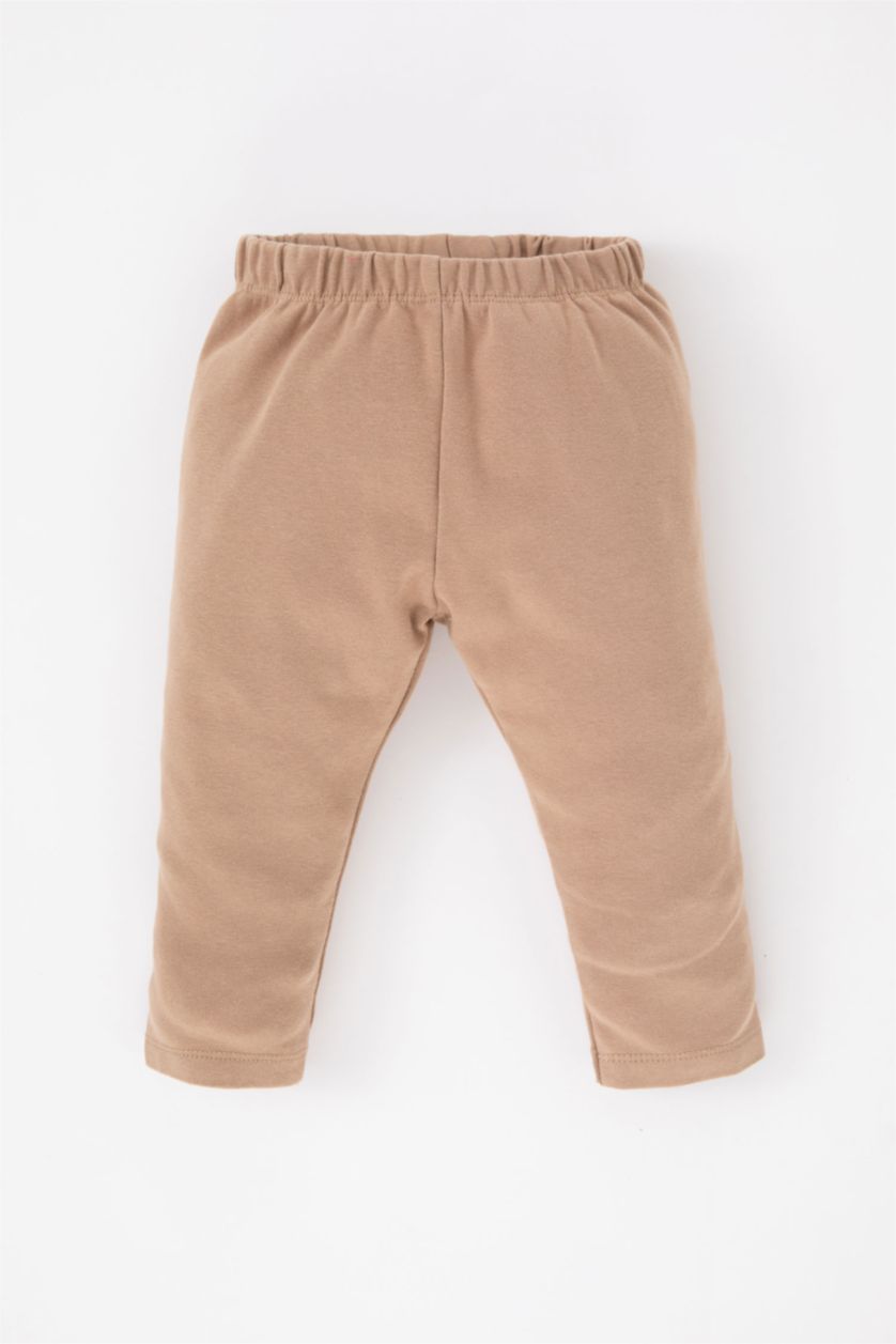 BABY BOY Beige طقم قماش رقيق قصة عادية