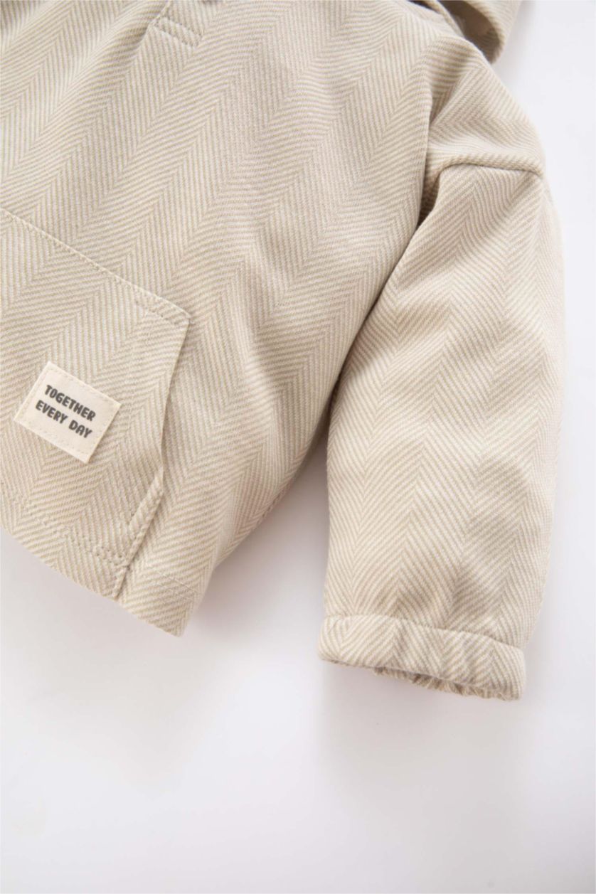 BABY BOY Beige Regular Fit Hooded Sweatshirt