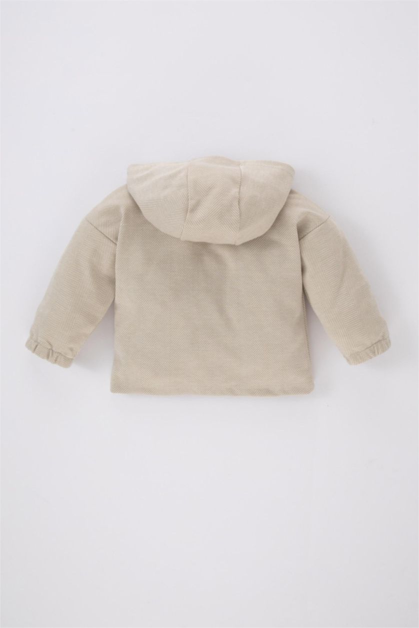 BABY BOY Beige Regular Fit Hooded Sweatshirt