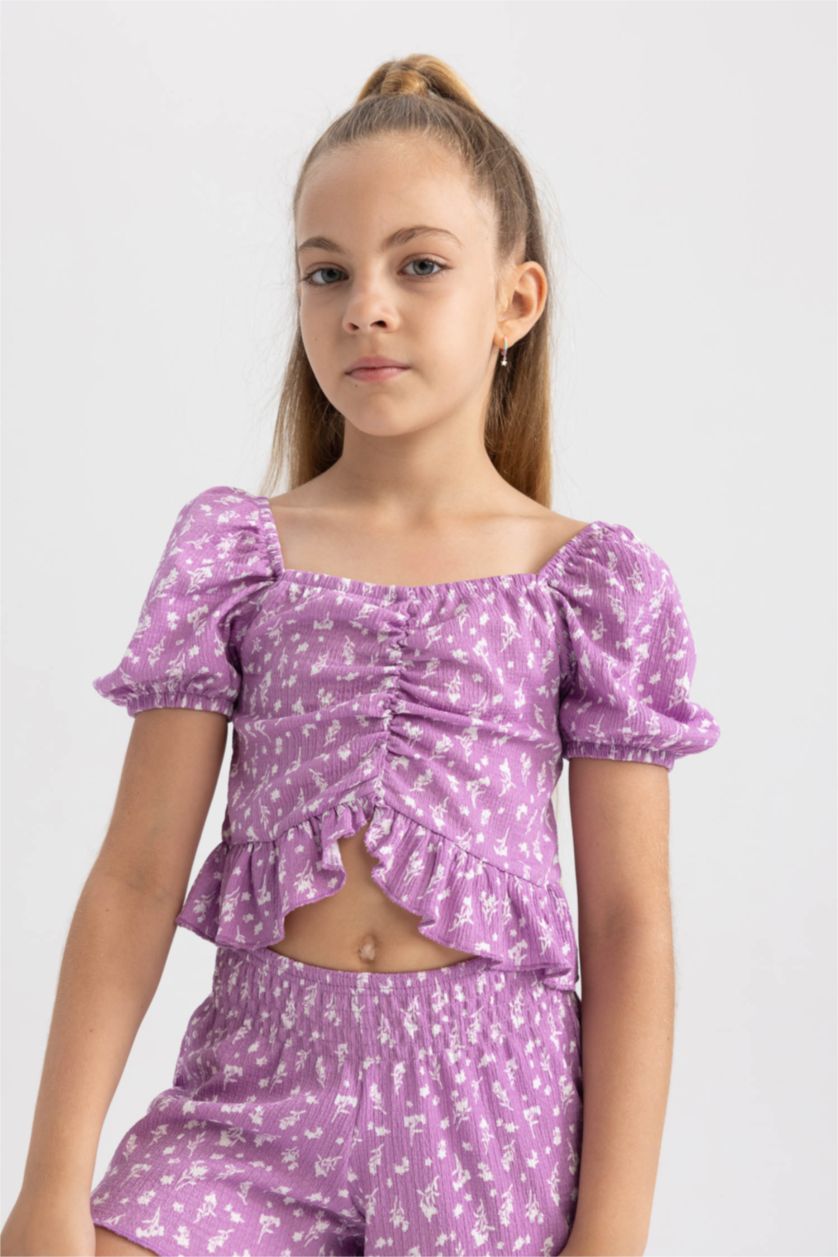 بناتي أرجواني كروب توب بناتي نص كم