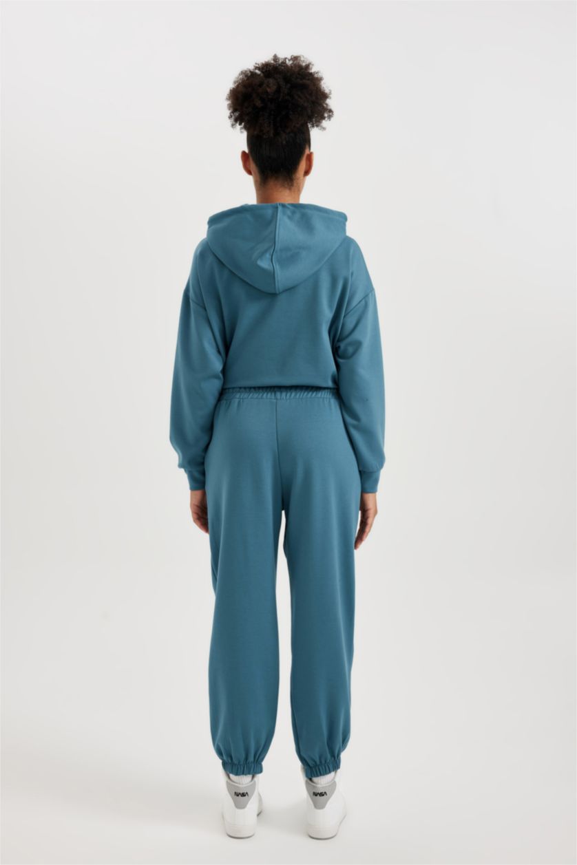 نساء نيلي فاتح بنطلون بجامة رياضي اوفر سايز بجيب من DeFactoFit