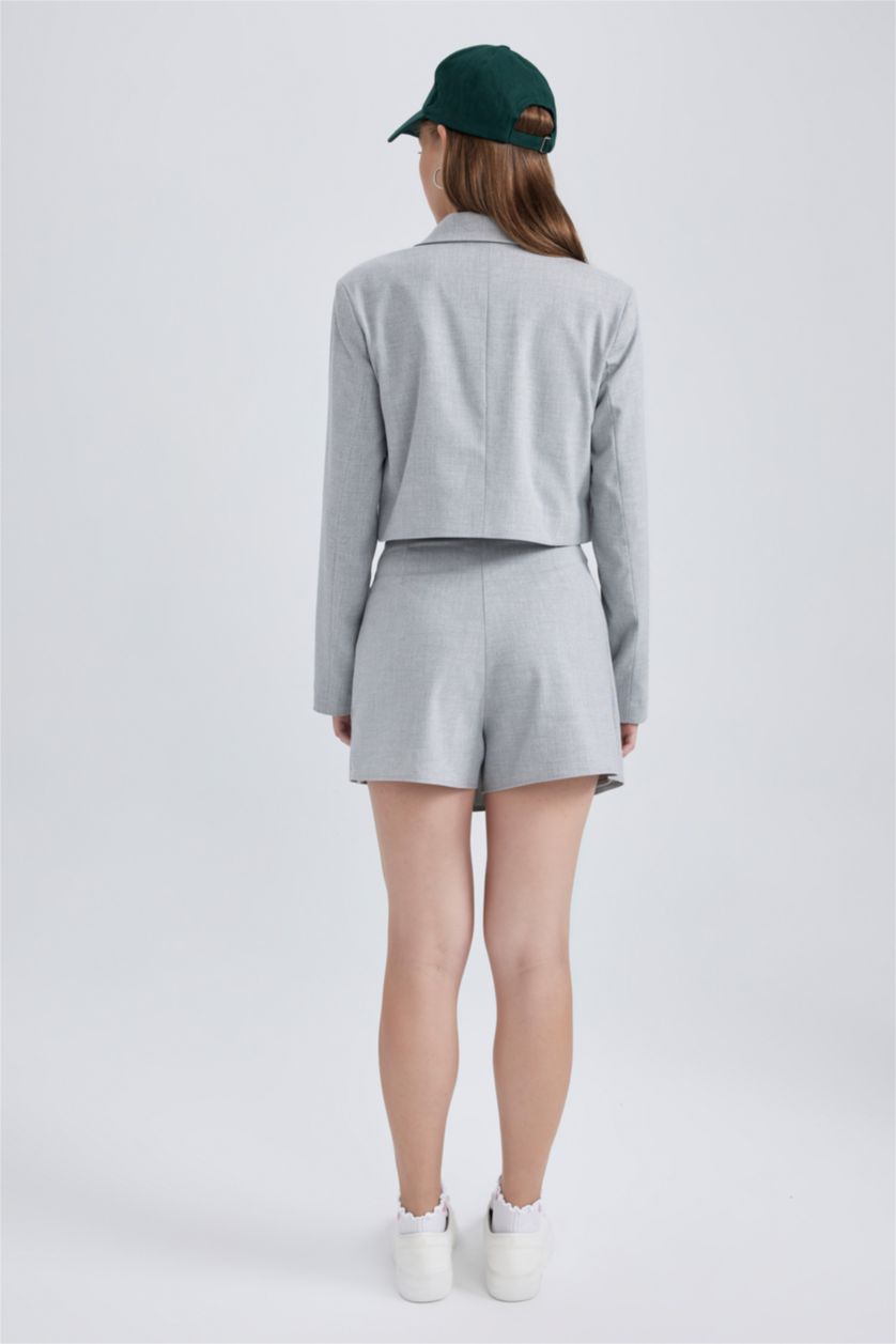 WOMAN Light Grey Melange Cool Regular Fit Shorts Skirt