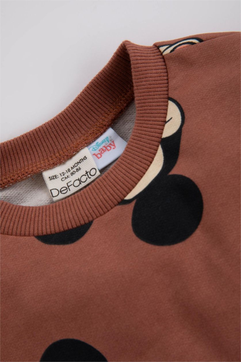 BABY BOY Light Brown Baby Boy Disney Mickey & Minnie Sweatshirt Sweatpants 2 Piece Set