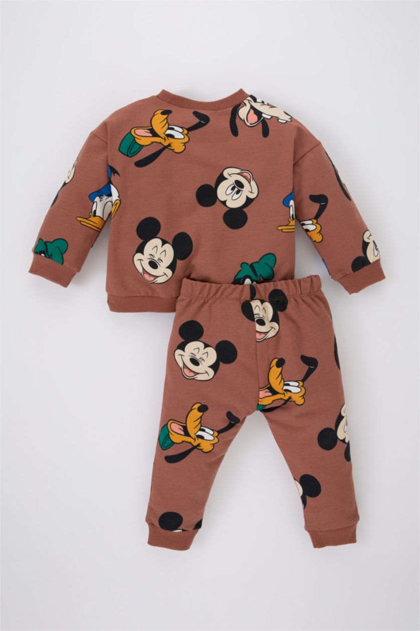 BABY BOY Light Brown Baby Boy Disney Mickey & Minnie Sweatshirt Sweatpants 2 Piece Set