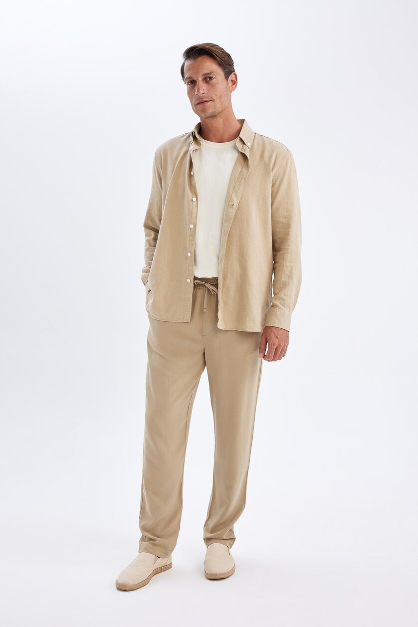 Khaki Man Relax Fit Trousers 3144377 | DeFacto