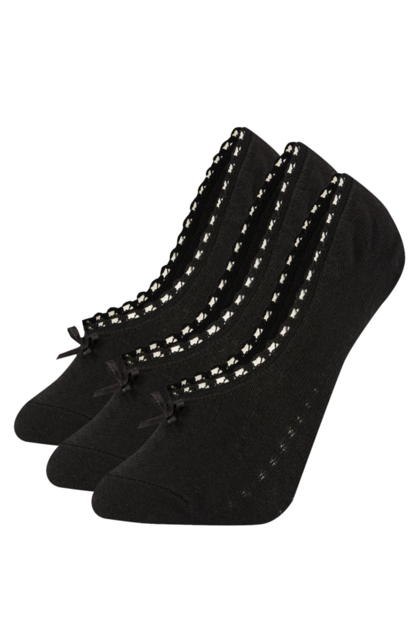 نساء أسود جوارب فلات قطن من 3 قطع