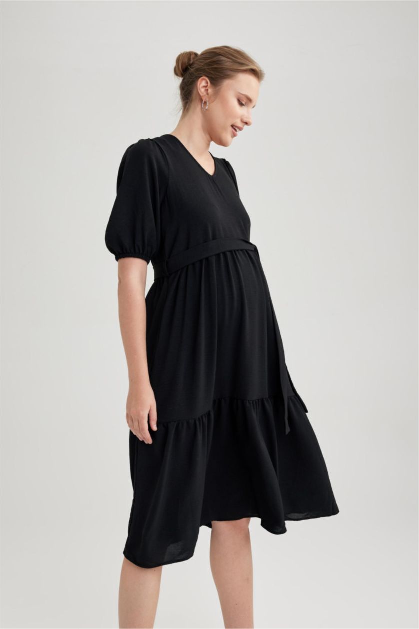 WOMAN Black Maternity Long Dress