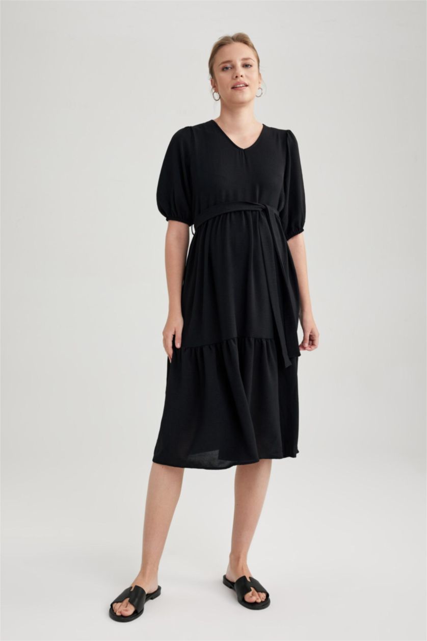 WOMAN Black Maternity Long Dress