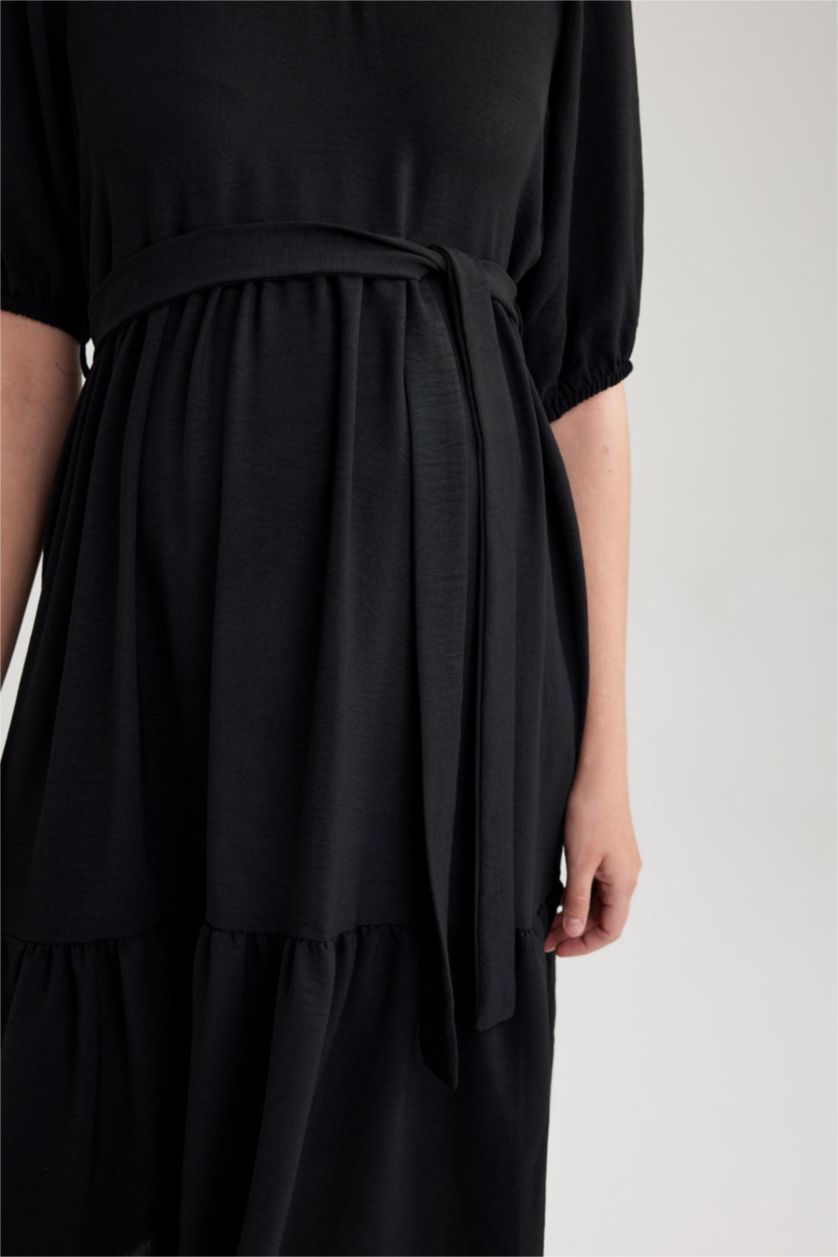 WOMAN Black Maternity Long Dress