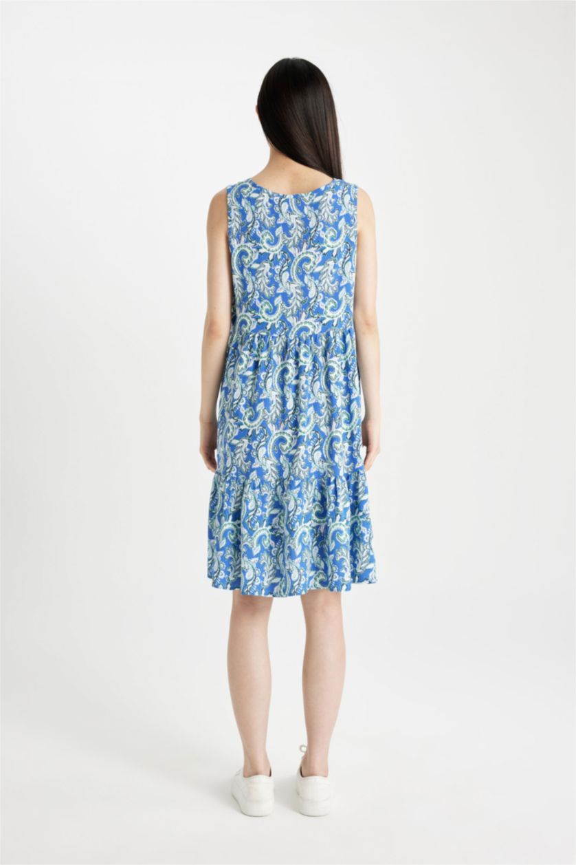 Woman Blue Midi Maternity Dress