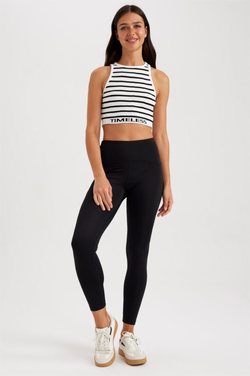 Woman Ecru Fitted Rib Undershirt