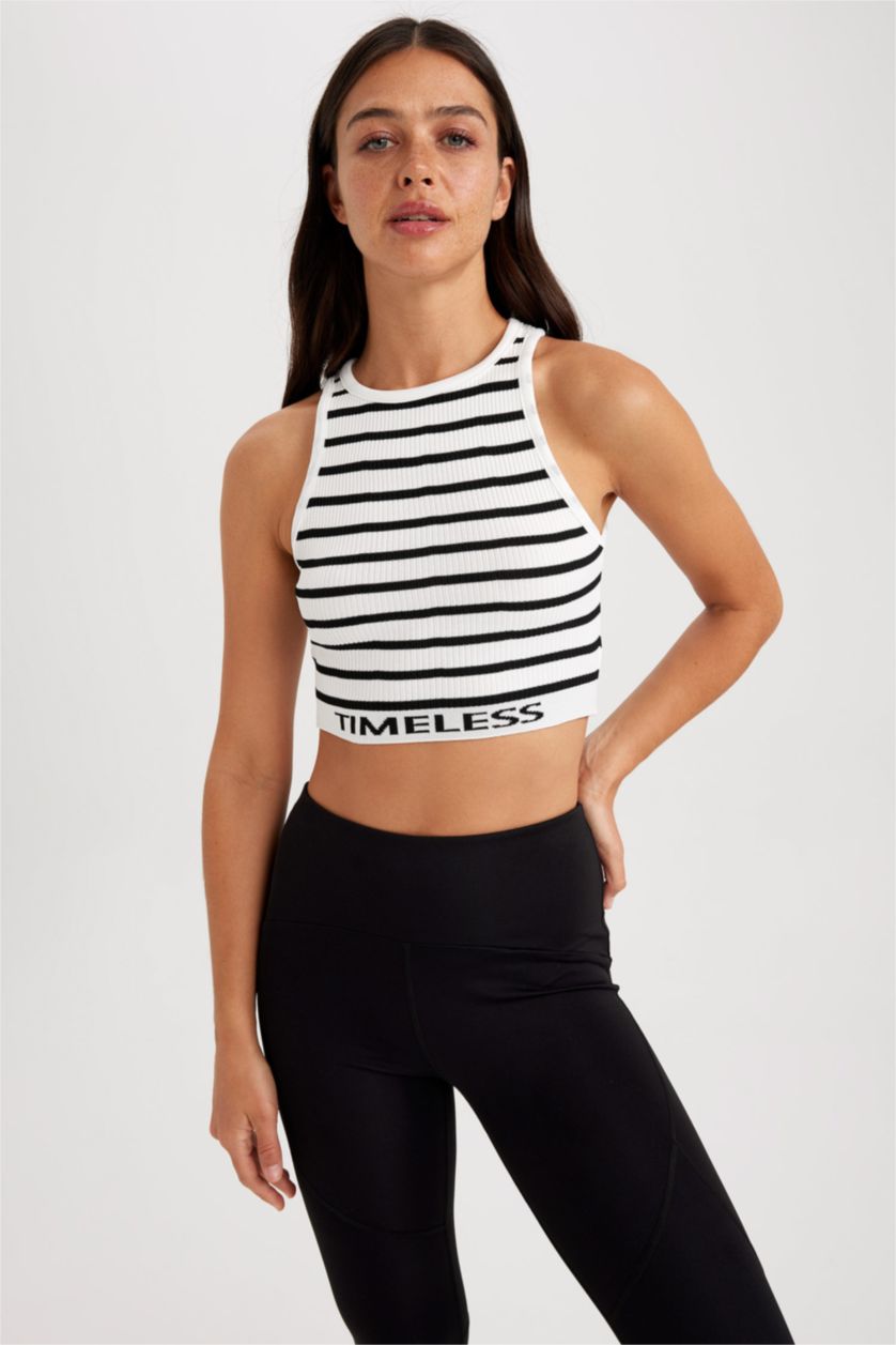 Woman Ecru Fitted Rib Undershirt