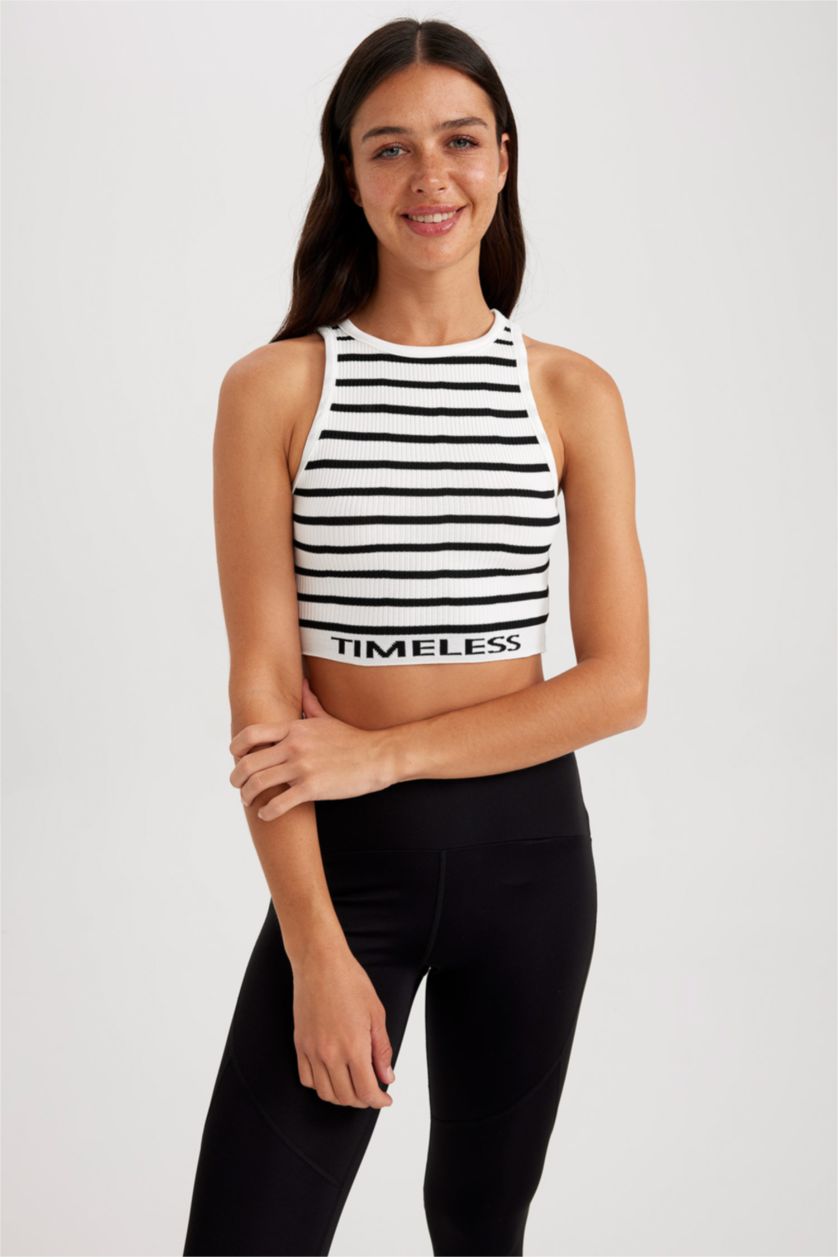 Woman Ecru Fitted Rib Undershirt