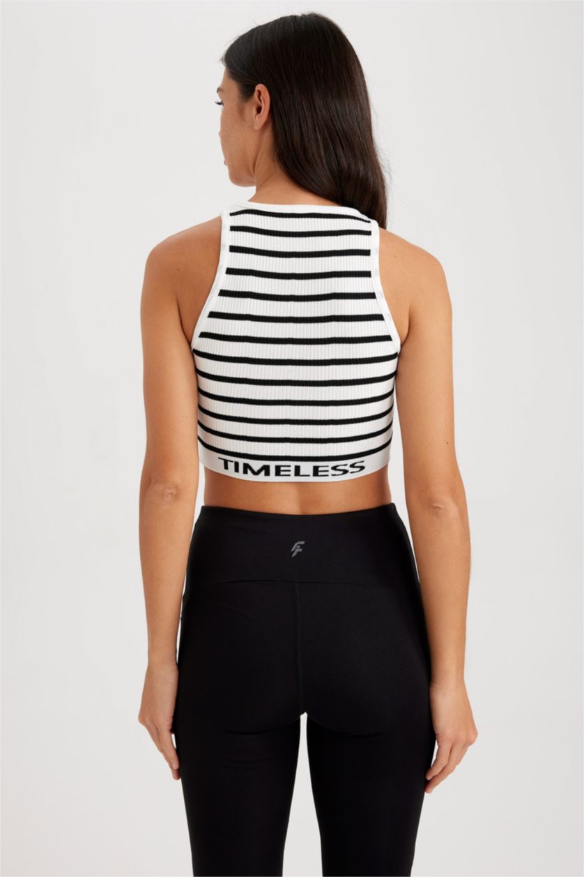 Woman Ecru Fitted Rib Undershirt