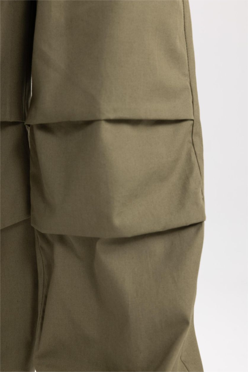 FILLES Kaki Pantalon Parachute Coton