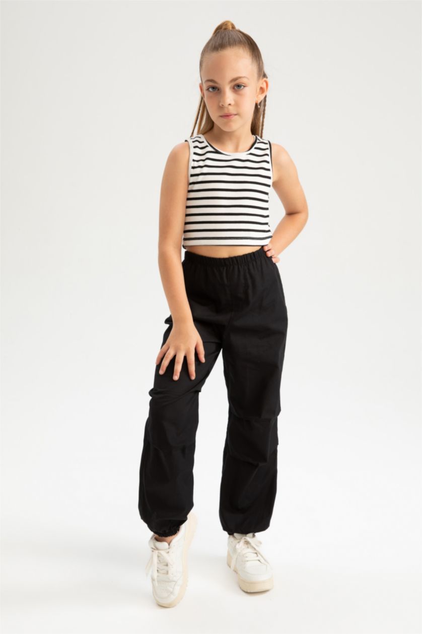 GIRLS & TEENS Black بنطلون قطن