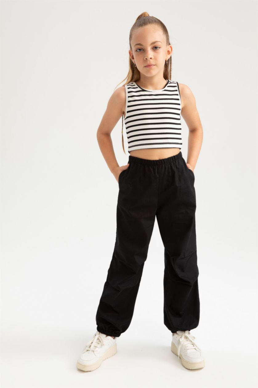 GIRLS & TEENS Black بنطلون قطن