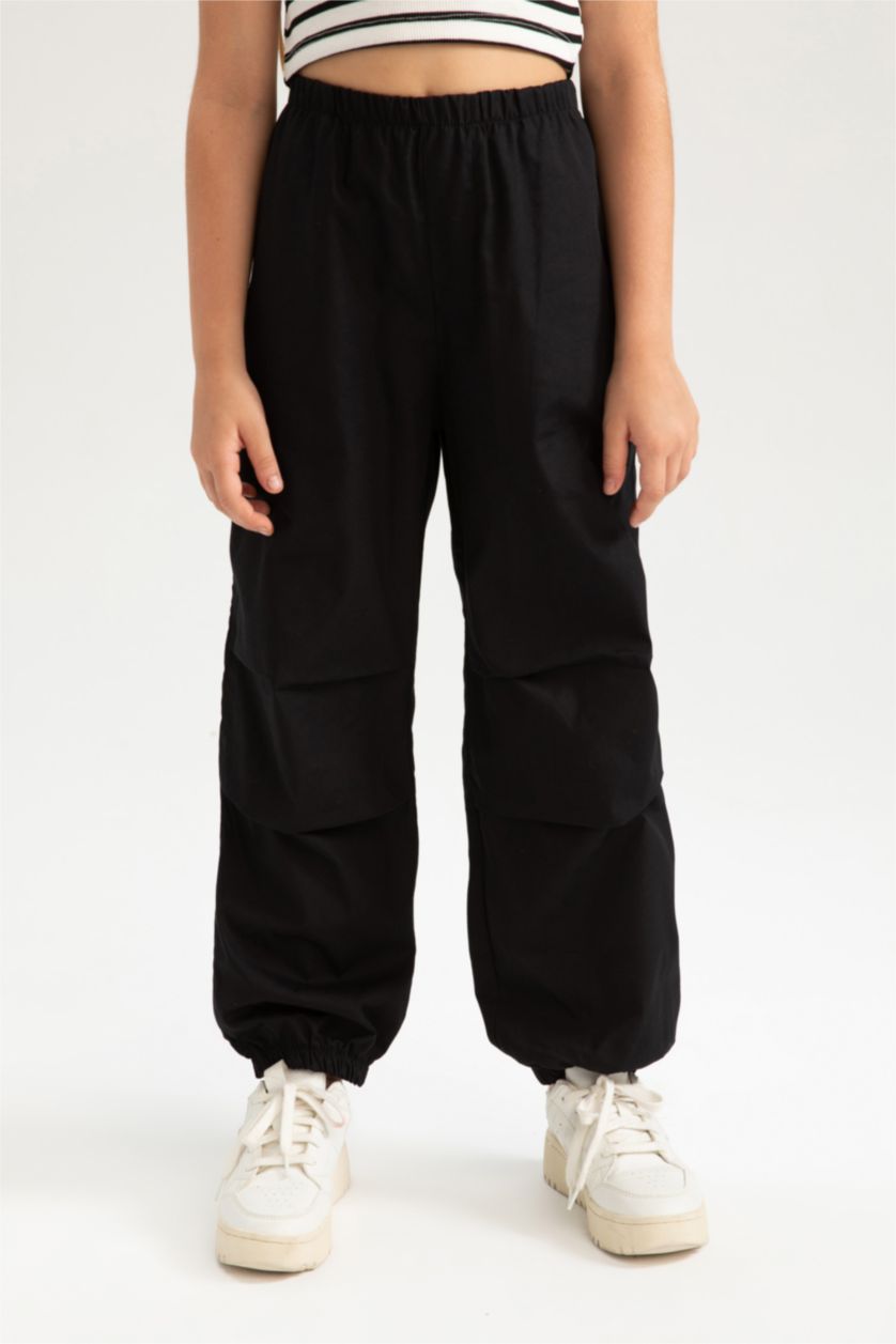 GIRLS & TEENS Black بنطلون قطن