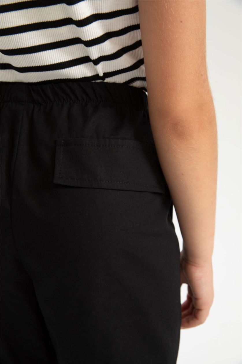 GIRLS & TEENS Black بنطلون قطن