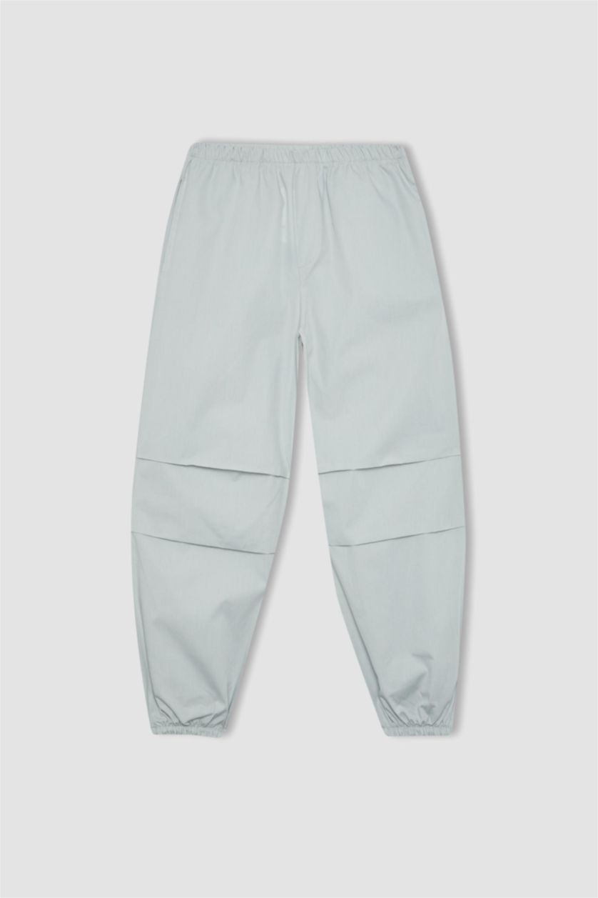 Kız Çocuk - Genç Kız Açık Gri Paraşüt Pamuklu Pantolon Kız Çocuk