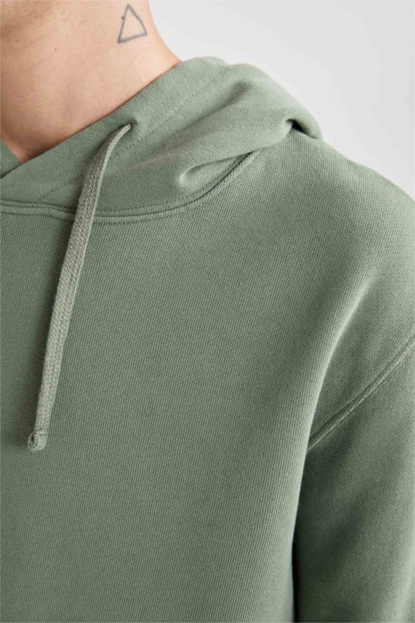 Чоловічий Хакі Світшот стандартного крою з капюшоном для чоловіків