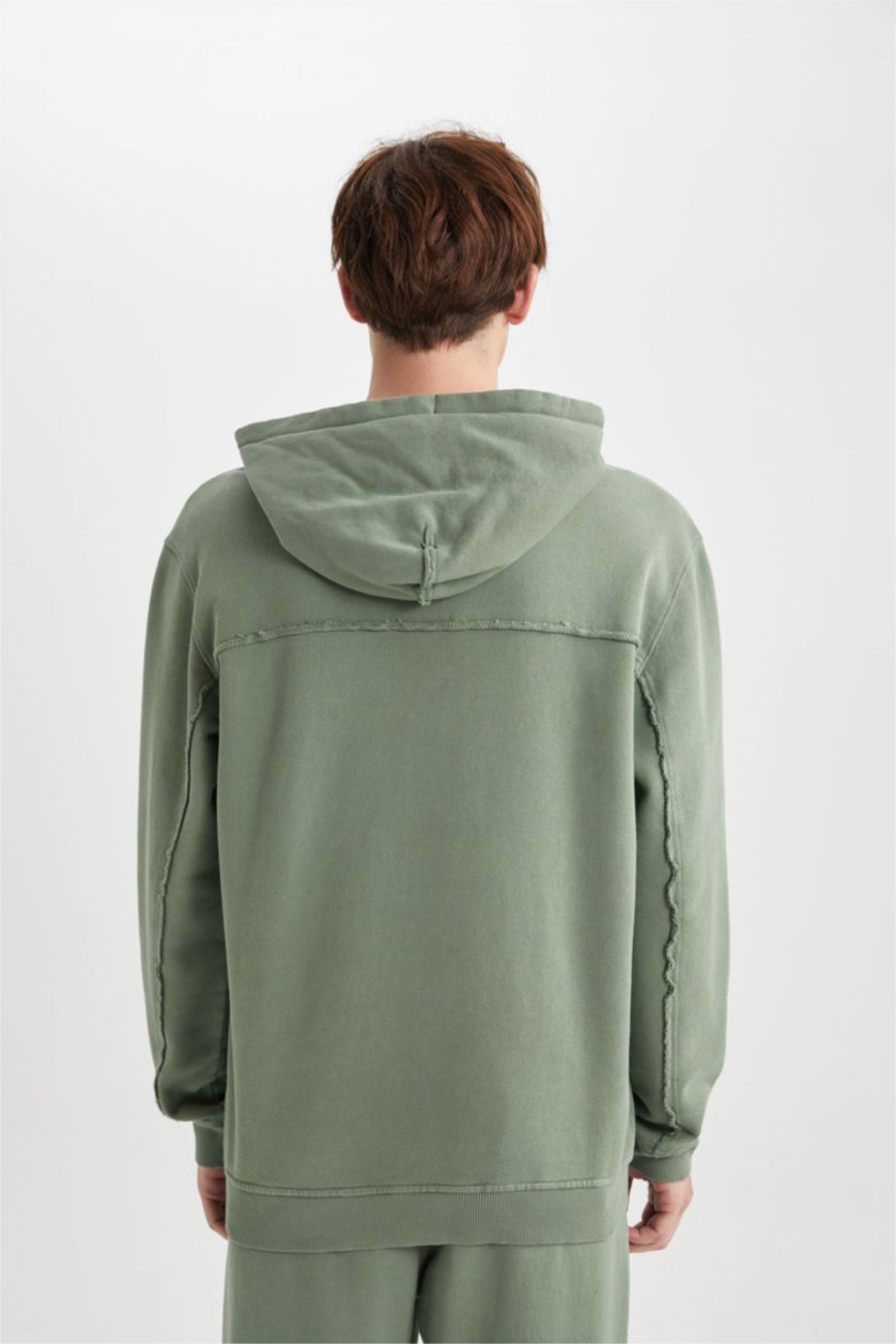 Чоловічий Хакі Світшот стандартного крою з капюшоном для чоловіків