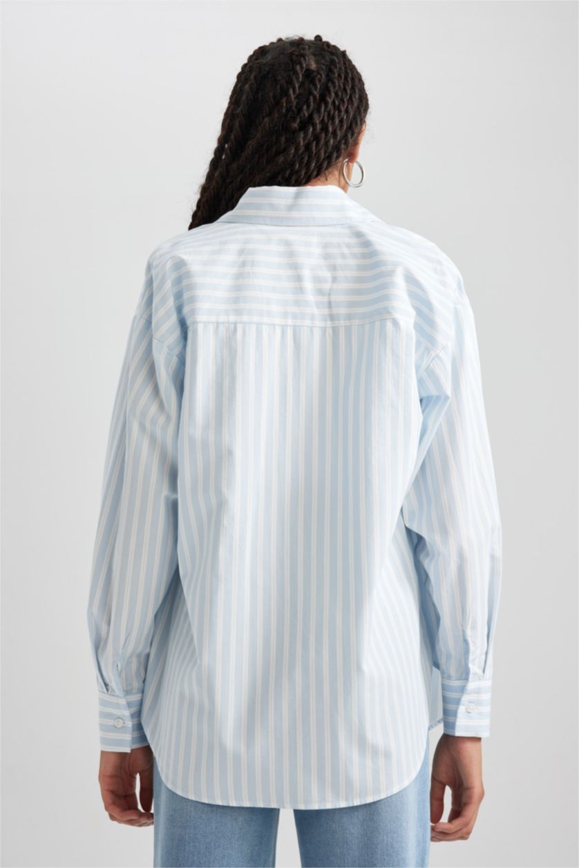 FEMME Bleu Popeline Imprimé