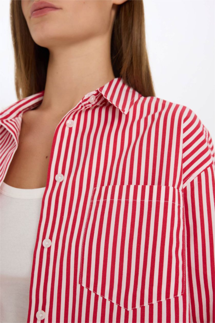 Kadın Kırmızı Oversıze Poplin