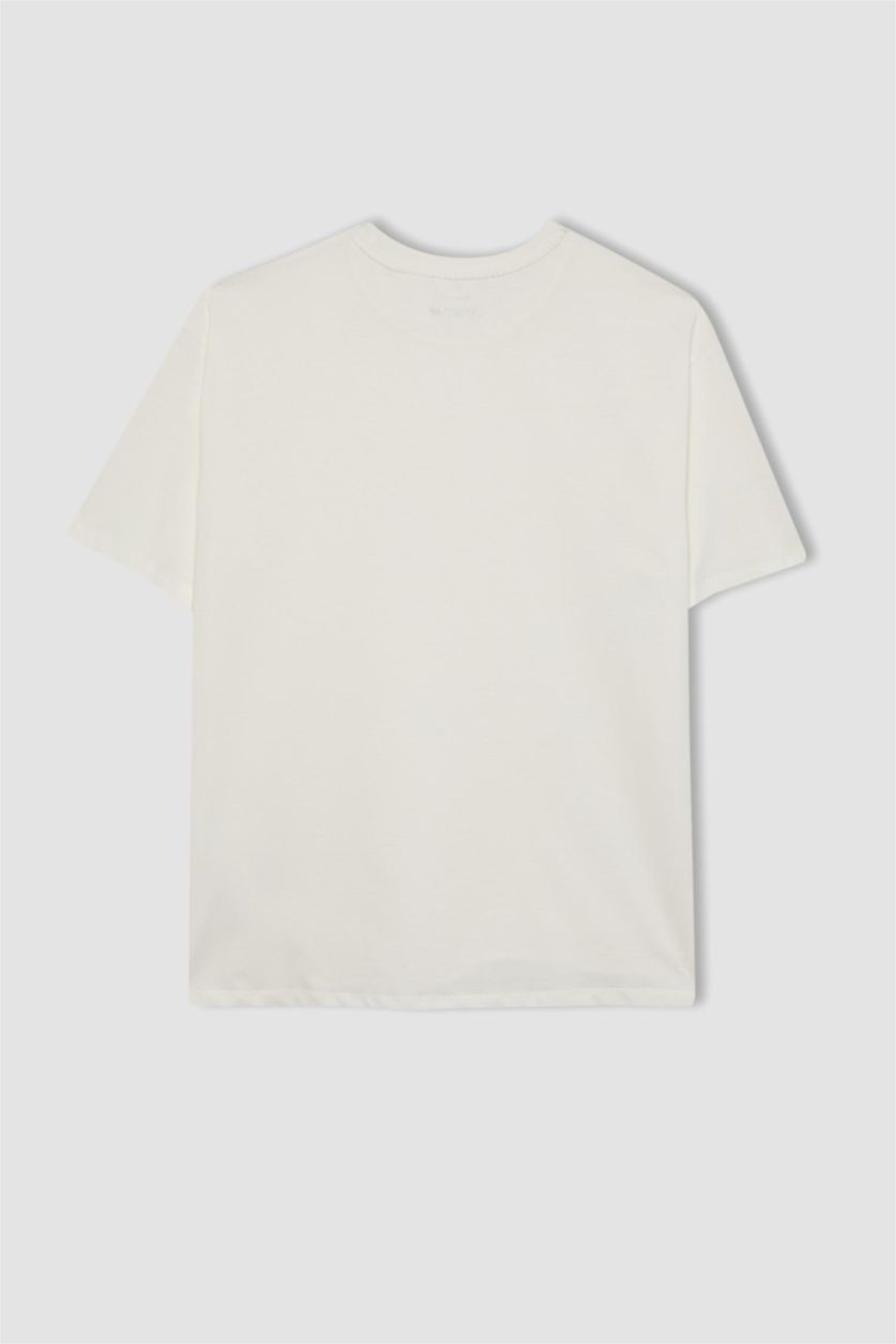 WOMAN Ecru DeFactoFit Oversize Fit Crew Neck Sports T-Shirt