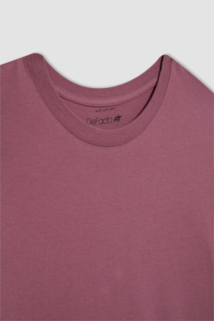 WOMAN Purple DeFactoFit Oversize Fit Crew Neck Sports T-Shirt