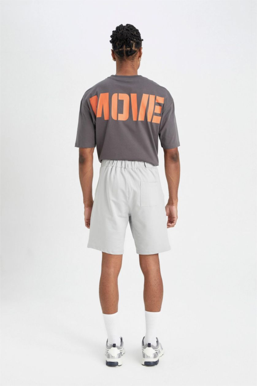 Erkek Açık Gri Standart Fıt Şort