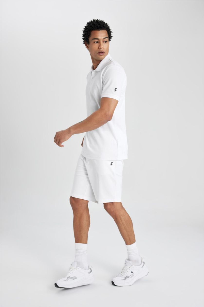 MAN White DeFactoFit Standard Fit Sports Shorts