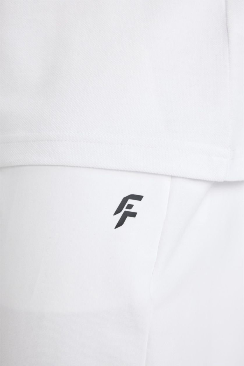 MAN White DeFactoFit Standard Fit Sports Shorts