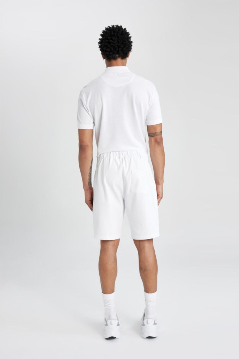 MAN White DeFactoFit Standard Fit Sports Shorts