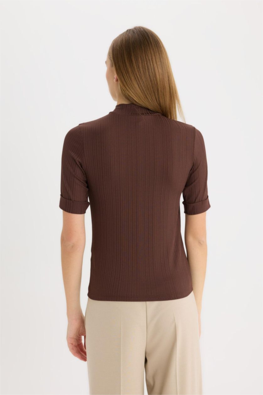 Women Brown Regular Fit Camisole Short Sleeve T-Shirt