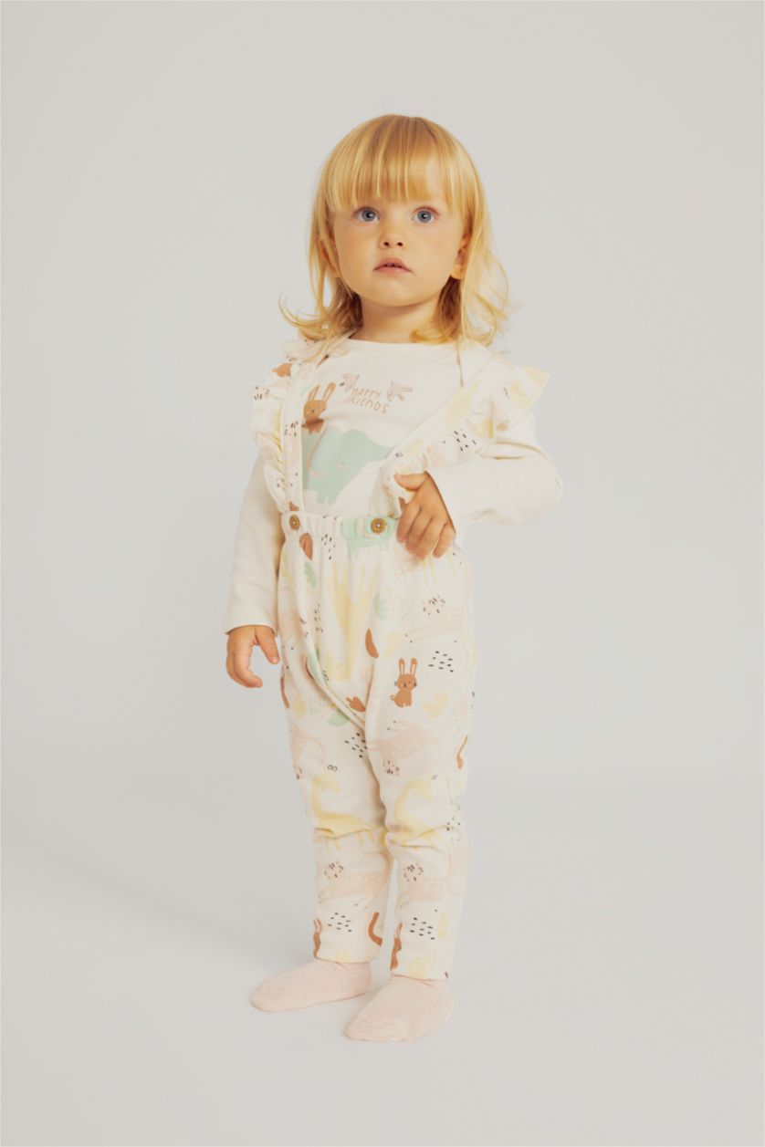 BÉBÉ FILLE Écru Ensemble T-Shirt Imprimé à Manches Longues Pour Bébé Fille - 2 Pièces