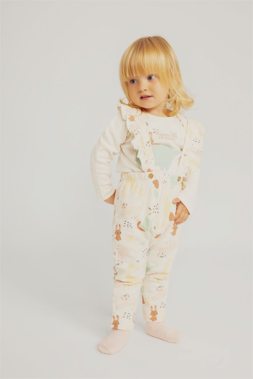 BÉBÉ FILLE Écru Ensemble T-Shirt Imprimé à Manches Longues Pour Bébé Fille - 2 Pièces